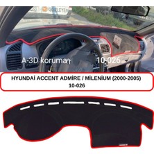 A-3DKORUMA Hyundai Accent / Admira / Milenium (2000-2005) Torpido  Koruma Kılıfı / 3d Koruyucu Halı / Örtü
