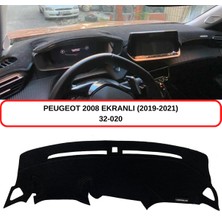 A-3DKORUMA Peugeot 2008 (2019-2021) Ekranlı Torpido Koruma Kılıfı 3d Koruyucu Halı Örtü