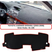 A-3DKORUMA Toyota Avensis Ekranlı (2003-2008) Torpido Koruma Kılıfı 3d Koruyucu Halı Örtü