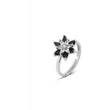 Zanaat Silver 925 Ayar Gümüş Çift Katman Nilüfer Çiçeği Ayarlanabilir Yüzük