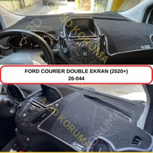 A-3DKORUMA Ford Coruier Double Ekran (2020+) Torpido Koruma Kılıfı 3d Koruyucu Halı Örtü