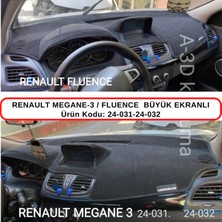 A-3DKORUMA Renault Megane 3 / Fluence Büyük Ekranlı Torpido  Koruması / Halısı / Örtüsü