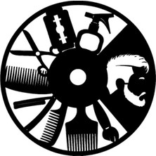 Webcenter Lazer Kesim Ahşap Kuaför Duvar Dekoru 40 x 40