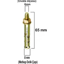 Alet Çantam Çelik Dübel Gömlekli 6X65 (8mm) - 10 Adet