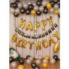 Bkmc Happy Birthday Folyo Balon Banner Balon Seti