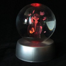 Keyfim Shop Dekoratif Renk Değiştiren 3D Samanyolu Temalı  Işıklı Cam Küre