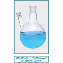 Isolab 030.26.901 Balon -Dibi Yuvarlak-2 BOYUNLU-BOYUN:NS24/29-YAN DIŞI:NS19/26 - 1000 ml (1 Adet)