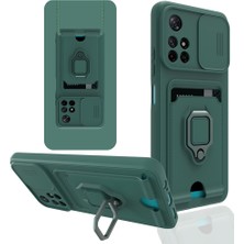 Tech Gross Techgross Xiaomi Redmi Note 11T Kılıf Zuma Kartvizitli Yüzüklü Silikon - Yeşil