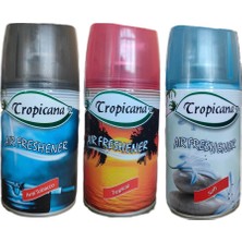 Tropicana Air Freshener Oda Kokusu Anti Tobacco + Tropikal + Soft  Otomatik Makina Yedek Parfüm Spreyi 260 ml x 3 Adet