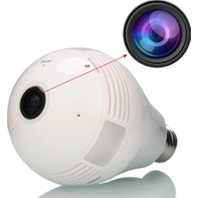 Mesro Ip Kamera 360 Derece Balıkgözü Panoramik Wifi P2P Ağ Ip Ampul Kamera Cmr8