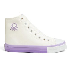 Benetton BN-30726 - 3374 Beyaz Lila - Kadın Spor Ayakkabı