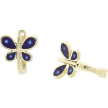 İryum Kelebek Klipsli Altın Çocuk Küpe