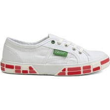Benetton® | BN-30691-3114 Beyaz Kirmizi - Kadın Spor Ayakkabı