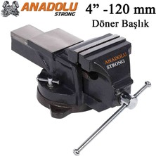 Anadolu Strong Büyük Boy 100MM 4" 360" Dönerli Taban Dövme Çelik Sabit Tezgah Masa Mengenesi