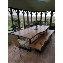 Enjoy Life Enjoy Lifetasarım Yemek - Toplantı - Bar Masası 8-10 Kişilik +Bench