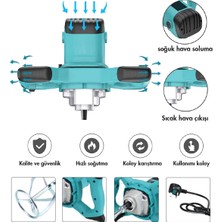 Assur 1800 W Devir Ayarlı Elektrikli Alçı Boya ve Harç Karıştırıcı Mikser Mavi 0 27