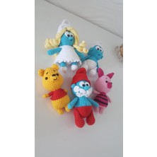 Design By Oykum 5'li Amigurumi organik Oyuncak Set Şirinler ve Winnie The Pooh