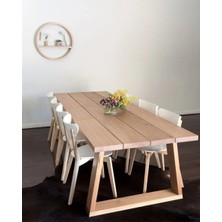 Enjoy Life Enjoy Lifetasarım Büyük Ahşap Yemek Masası  Ahşap Ayak