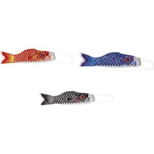 Seasong 3pcs Japonya Koi Sazan Japon Arka Bahçe Dekor Açık Kırmızı 55CM Mavi 70CM Siyah 100CM  (Yurt Dışından)