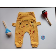 Baby Blue Pamuklu Kulaklı Kedi Baskılı Tek Alt Eşofman Pijama