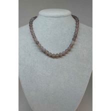 Yaşam Tohumu Akik Taşı Kolye 8mm (24020) (Klipsli)