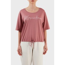 Ea7 Relaxed Fit Bağlama Detaylı Bisiklet Yaka T Shirt Bayan T Shirt 6LTT29 Tjdfz 1438