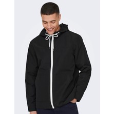 Only & Sons Erkek Ceket Siyah 22024156 Kapüşonlu Onsmatt Hood Jacket Otw Vd