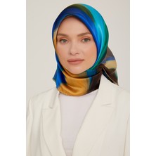 Armine İpek Eşarp Twill Yeşil Mavi Siyah Sarı 2022-2023 Sonbahar Kış