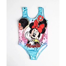 Rs Ramuni Kız Çocuk Mayo Mickey Maouse Mavi Dijital Baskılı Deniz Havuz Mayosu