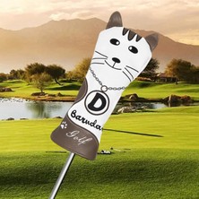 Wilkwe Karikatür Golf Uzun Boyun Sürücüsü Ahşap Koruma Kol Kahve Beyaz L (Yurt Dışından)