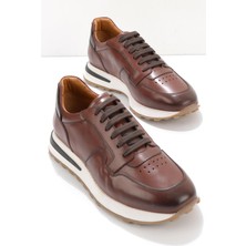 Bambi Kahve Siyah Leather Erkek Sneaker E01901622403