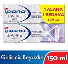 İpana 3 Boyutlu Beyazlık Luxe Diş Macunu Perfection 75 ml (1 Alana 1 Bedava Paketi)