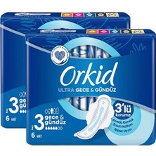 Orkid Ultra Hijyenik Ped Gece & Gündüz 6'Lı X 2 Adet