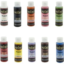 Cadence Boya Premium Akrilik Boya Seti 10 Ana Renk 70 ml x 10 Renk + Eko Fırça