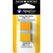 Daler Rowney 2'li Suluboya Tableti Cadmium Yellow Deep Hue ve Gamboge Hue