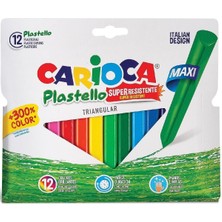 Carioca Jumbo Üçgen Elleri Kirletmeyen Yıkanabilir Pastel Boya Kalemi 12'li