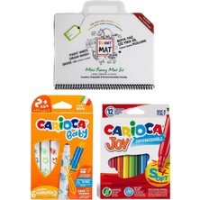 Carioca Akademi Çocuk Funny Mat Mini ve Jumbo Baby 6'lı Keçeli Kalem ve Joy 12'li Keçeli Kalem