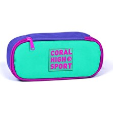 Coral High Sport Su Yeşili Lavanta Iç Bölmeli Oval Kalem Çantası