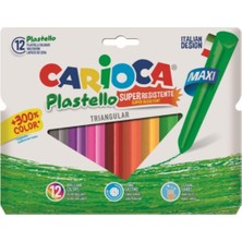 Carioca Plastello Jumbo Üçgen Elleri Kirletmeyen Yıkanabilir Pastel Boya Kalemi 12'li Carioca Art