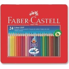 EKS Ticaret Faber-Castell 24 Renk Grip Boya Kalemi Metal Kutu Ergonomik Tasarım 2001