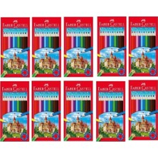 EKS Ticaret Faber Castell Faber-Castell 12'li Kuru Boya Kalemi 10 Paket