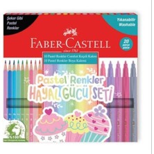 EKS Ticaret Faber Castell Pastel Renkler Hayal Gücü Seti 10 Pastel 10 Keçeli Keçeli&kuru