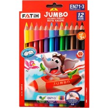 Fatih Jumbo Üçgen Boya Kalemi 12 Renk Adet Çocuklar İçin Güvenli Kullanım