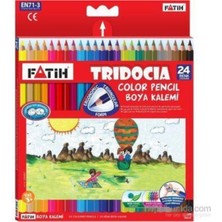 EKS Ticaret Fatih 24 Renk Kuru Boya Tam Boy Kuru Boya Kalemi Üçgen 24 Renk Tridocia