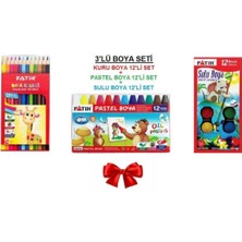 Fatih 3'lü Boyama Seti (Kuru Boya+Sulu Boya+Pastel Boya)