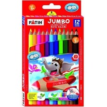 Fatih Jumbo Boya Kalemi 12 Renk Parlak Renkler ile Kolay Açılır Tasarım