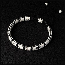 Seven Art Jewelry Doğal Taş Bileklik, Hematit Soft Kaplama Beyaz Bileklik, Ayarlanabilir Bileklik, El Yapımı Bileklik