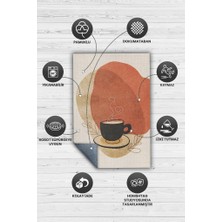 Homshtag Soyut Bir Yudum Minimal Mutfak Halısı Kahve Figürlü Salon Halısı Bej Turuncu Soft Halı