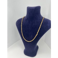 Kopuz Jewelry Unisex Burgu Zincir Kolye- Altın Kaplama 70 cm Zincir
