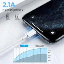 Deji iPhone Hızlı Şarj Kablosu Usb to Lightning 5 / 5s / 6 / 6s / 7 / Plus / Se 1 2 3 Nesil - Beyaz